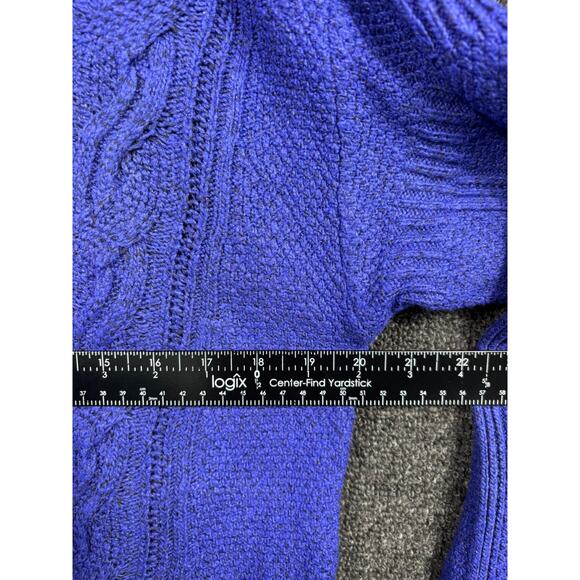 Lane Bryant Cable Knit Sweater Womens Size 14/16 Purple V-Neck Pullover - Picture 7 of 7